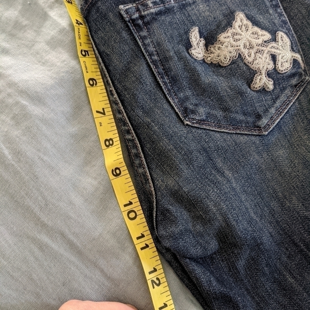 PAIGE Jeans Embroidered Pockets Benedict Canyon Straight Leg 26 - Picture 12 of 12
